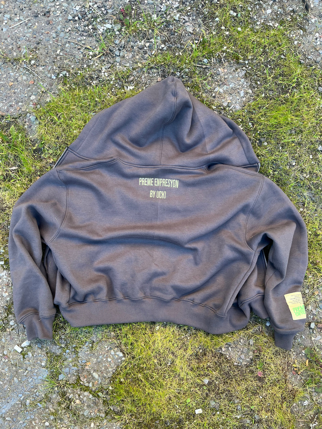 "PREME ENPRESYON" Grey hoodie